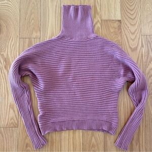 Belldini Women's Ribbed Cowl Neck Sweater - pink